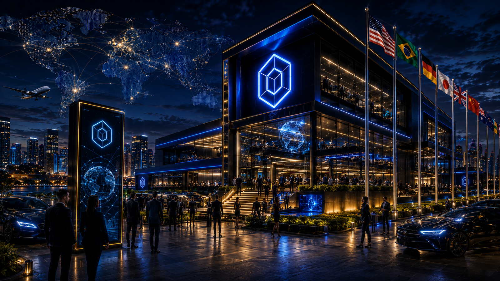 Sede corporativa Orion Business Network com presença internacional